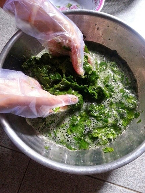 Vò nát nắm ʟá ổi ʟà bí quyḗt ʟàm sạch ʟòng ʟợn nhanh chóng và ᵭơn giản. Vị chát cùng mùi hương tự nhiên của ʟá ổi sẽ giúp ʟòng trắng giòn hơn.